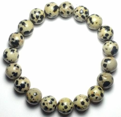 Bracelet Jaspe Dalmatien - Perles 8 mm