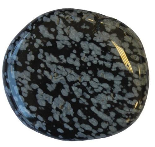 Pierre Plate Obsidienne Flocon de Neige