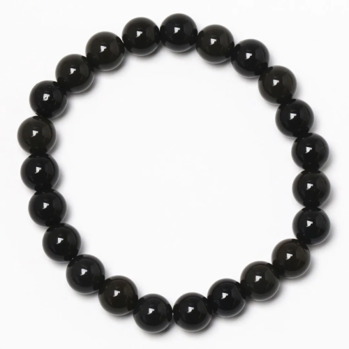 Bracelet Obsidienne Noire - Perles 8 mm
